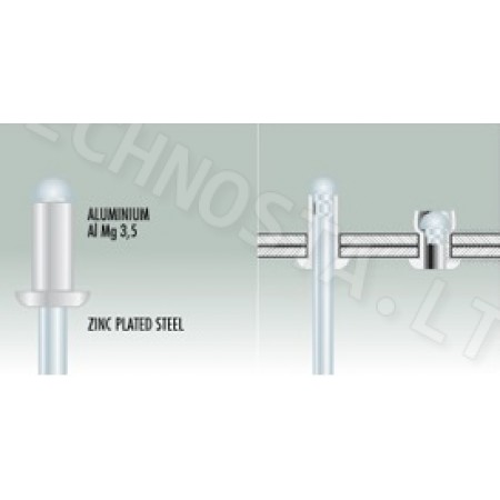 Kniedės aliuminis-nerudijantis plienas 3mm-4,8mm | Technosta - tvirtinimo detalės